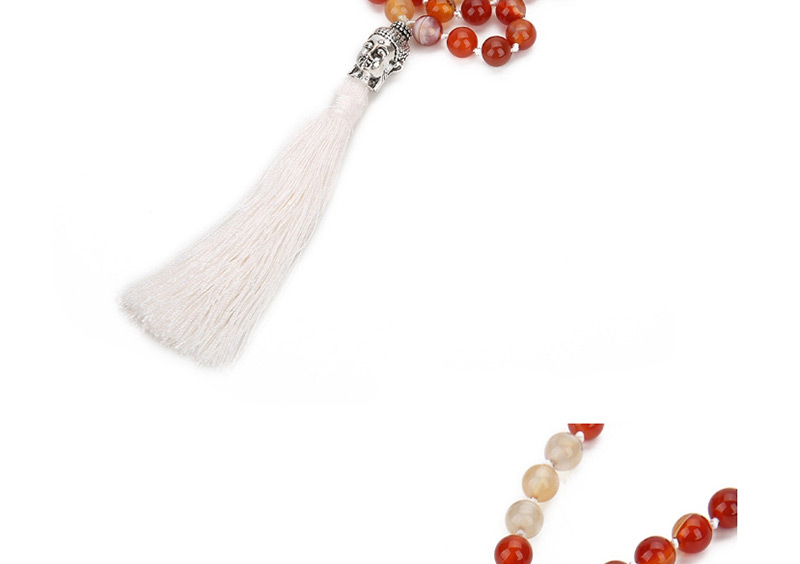 Fashion Orange Tassel Decorated Necklace,Beaded Necklaces