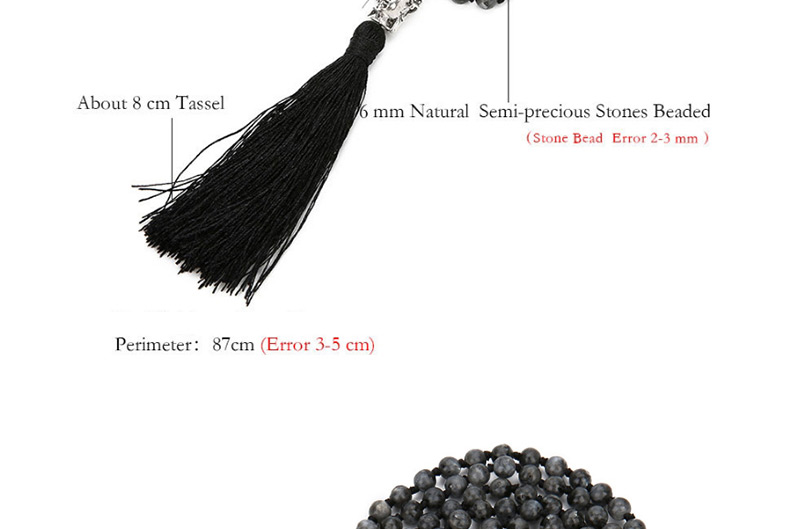 Fashion Black Tassel Decorated Necklace,Thin Scaves