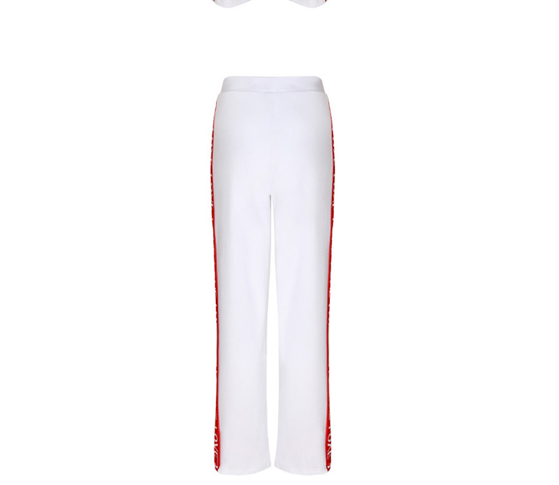 Fashion White Stripe Pattern Decorated Long Pants,Pants