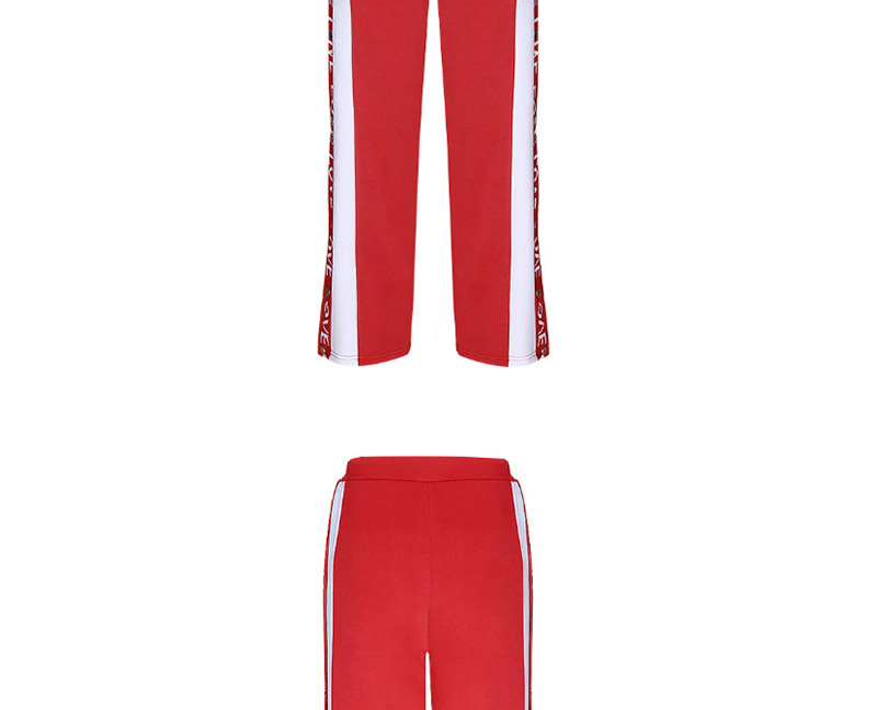 Fashion White+red Stripe Pattern Decorated Pants,Pants