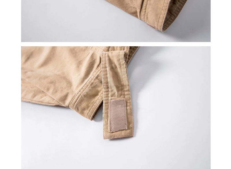 Fashion Khaki Pure Color Decorated Trousers,Pants
