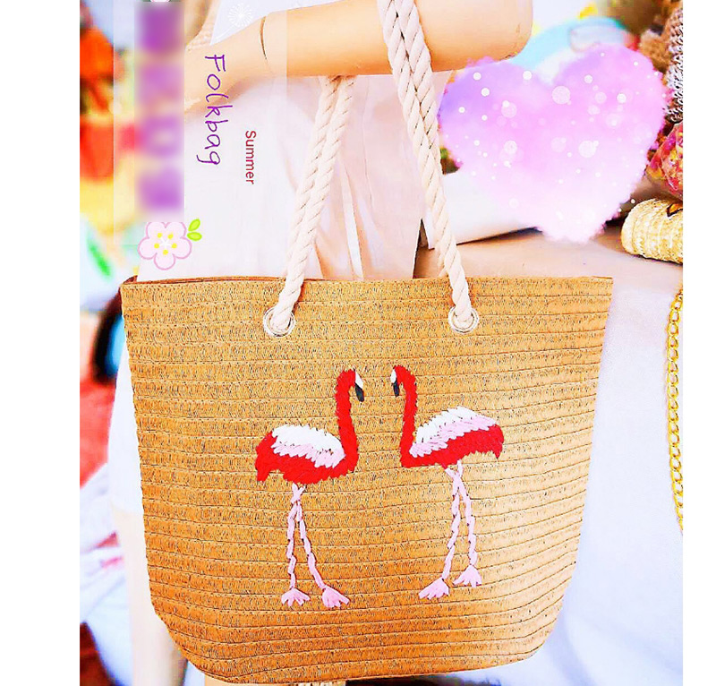 Fashion Khaki Flamingo Pattern Decorated Bag,Messenger bags