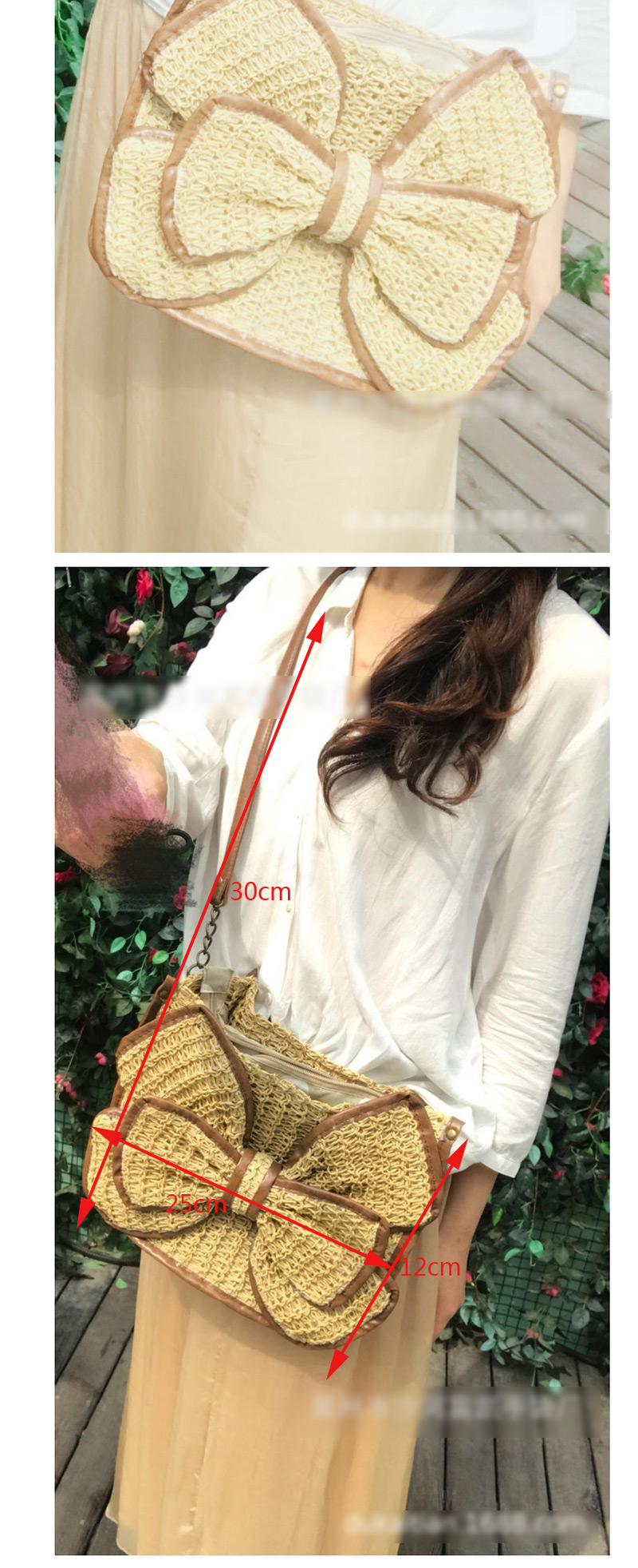Fashion Khaki Bowknot Shape Decorated Bag,Messenger bags