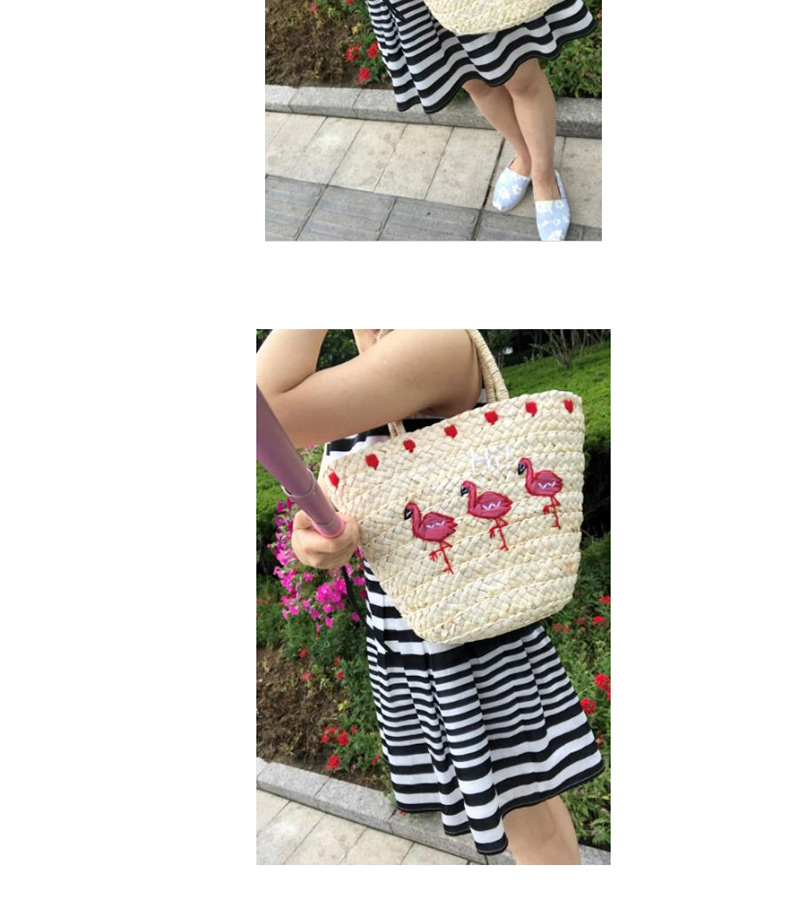 Fashion Beige Flamingo Pattern Decorated Bag,Messenger bags