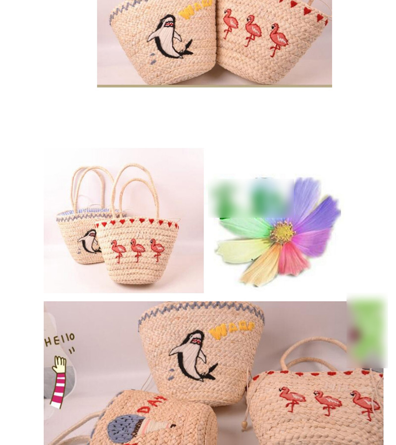 Fashion Beige Dolphin Pattern Decorated Bag,Messenger bags
