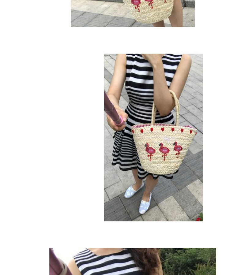 Fashion Beige Flamingo Pattern Decorated Bag,Messenger bags