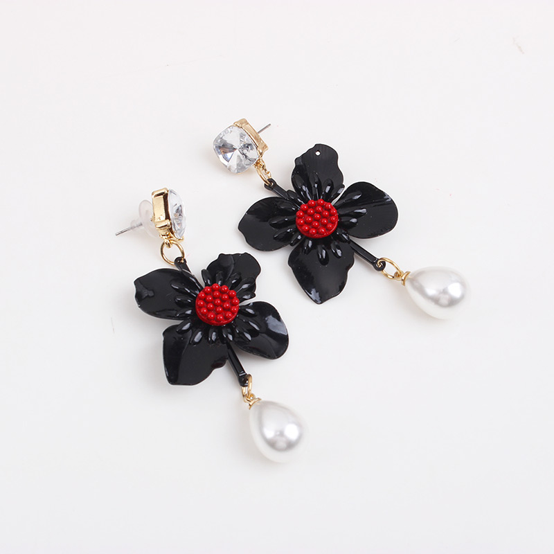 Fashion Red Flower Shape Decorated Earrings,Drop Earrings