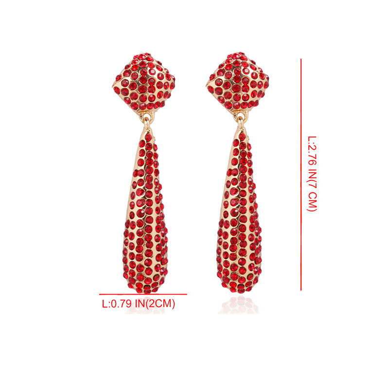 Fashion Rose Gold Full Diamond Decorated Earrings,Drop Earrings