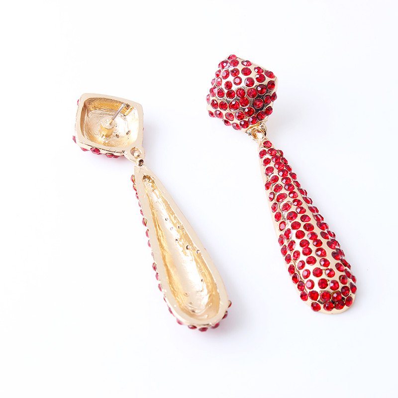 Fashion Red Full Diamond Decorated Earrings,Drop Earrings