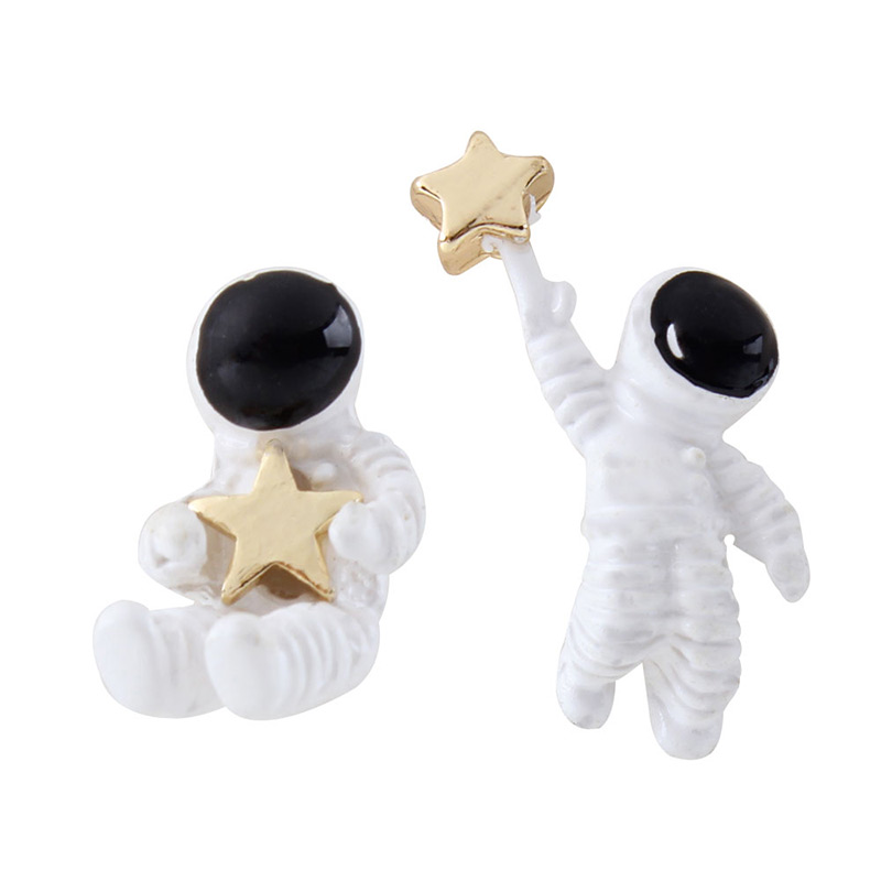 Fashion White Astronaut Shape Design Earrings,Stud Earrings
