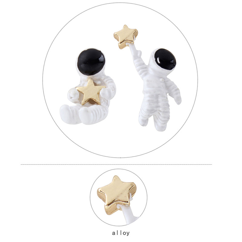 Fashion White Astronaut Shape Design Earrings,Stud Earrings