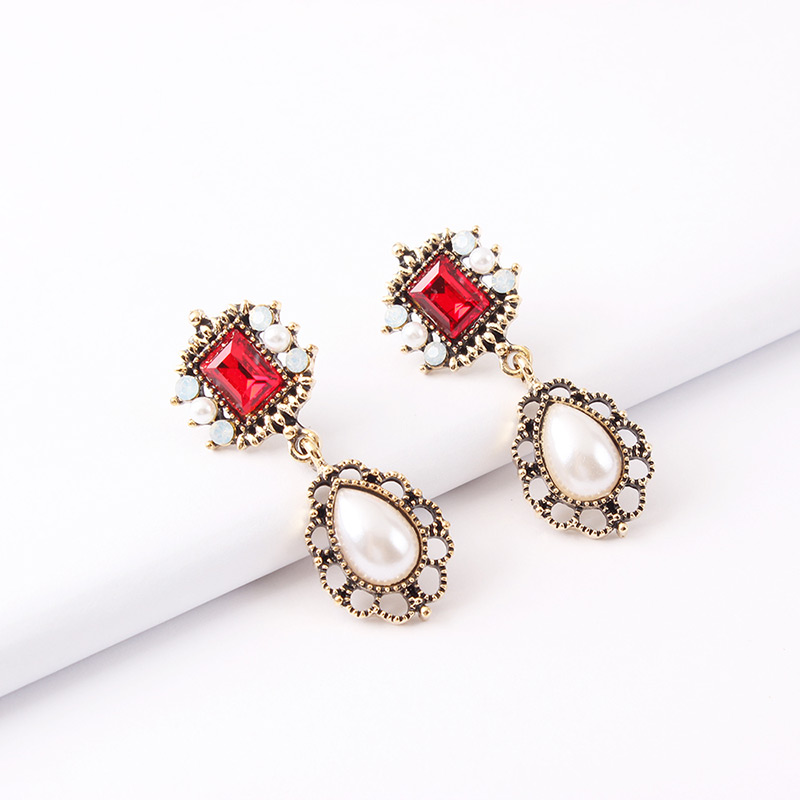 Fashion Red Geometric Shape Decorated Earrings,Drop Earrings