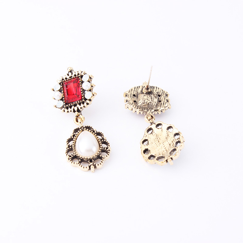 Fashion Red Geometric Shape Decorated Earrings,Drop Earrings