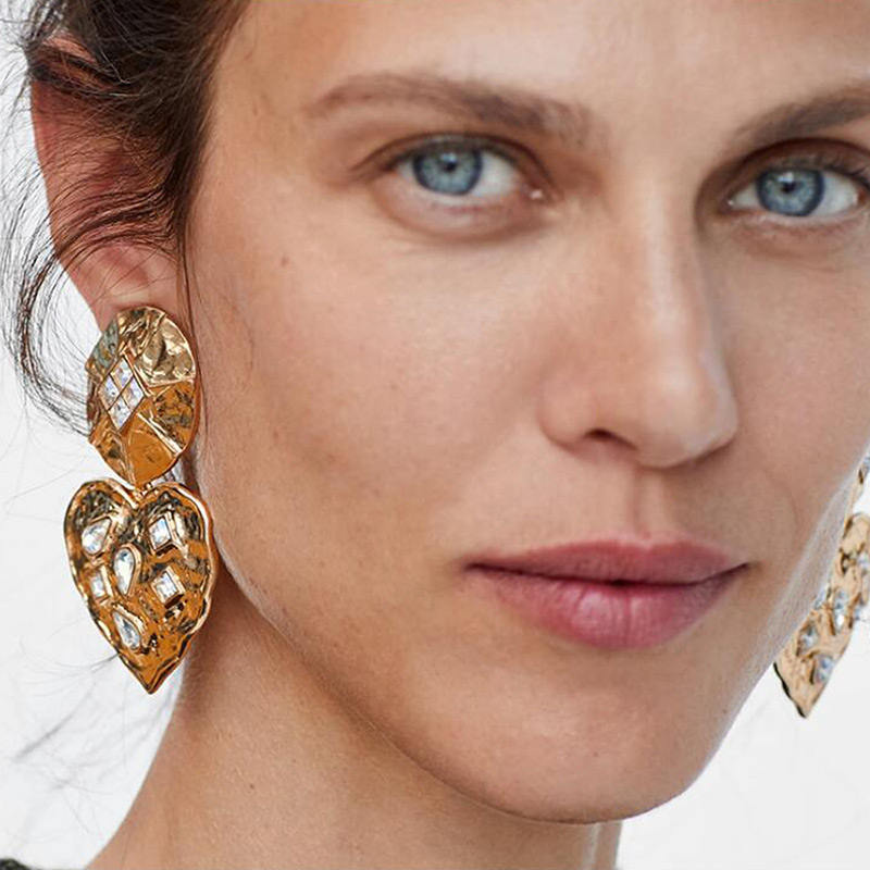 Fashion Rose Gold Heart Shape Decorated Earrings,Drop Earrings