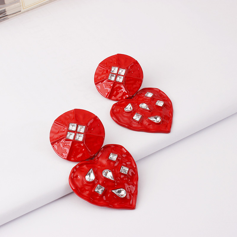 Fashion Red Heart Shape Decorated Earrings,Drop Earrings