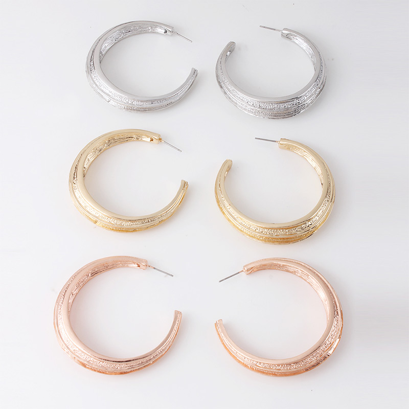 Fashion Silver Color Pure Color Decorated Round Earrings,Hoop Earrings