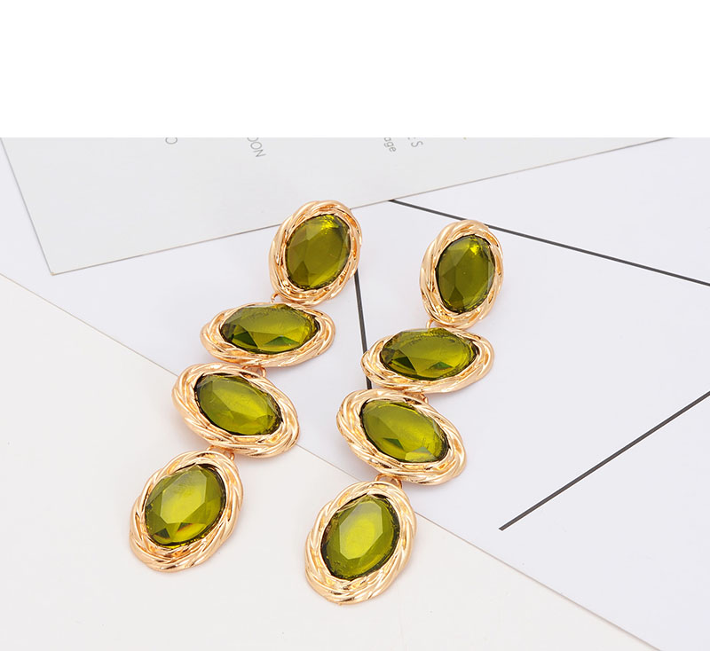 Fashion Green Oval Shape Decorated Earrings,Drop Earrings