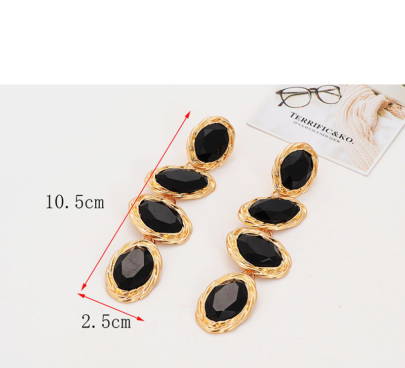 Fashion Black Oval Shape Decorated Earrings,Drop Earrings