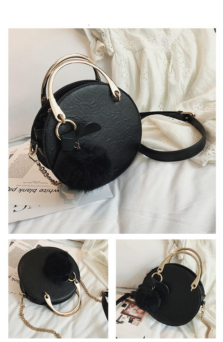 Fashion Black Round Shape Decorated Bag,Handbags