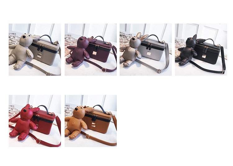 Fashion Claret Red Pure Color Decorated Bag,Handbags