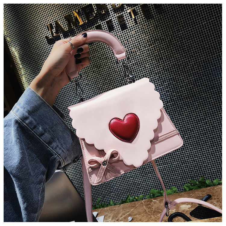 Fashion White Heart Pattern Decorated Bag,Handbags