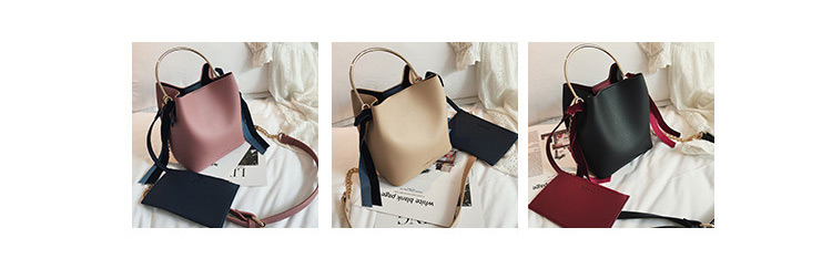 Fashion Pink Bucket Shape Decorated Bag(2 Pcs),Handbags