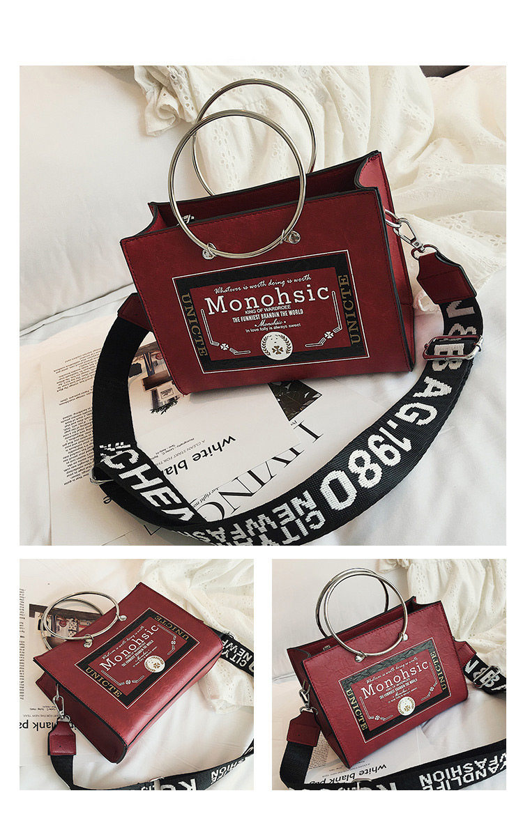 Fashion White Letter Pattern Decorated Bag,Handbags