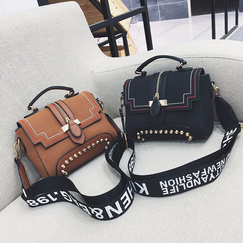 Fashion Black Rivet Decorated Bag,Handbags