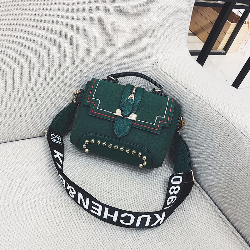 Fashion Green Rivet Decorated Bag,Handbags
