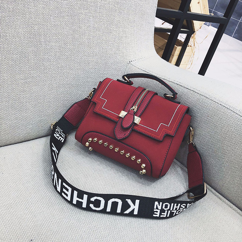 Fashion Gray Rivet Decorated Bag,Handbags