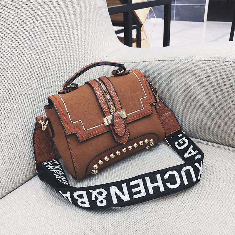 Fashion Gray Rivet Decorated Bag,Handbags