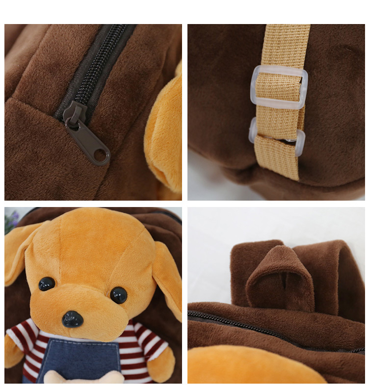 Fashion Brown Dog Shape Decorated Backpack,Backpack