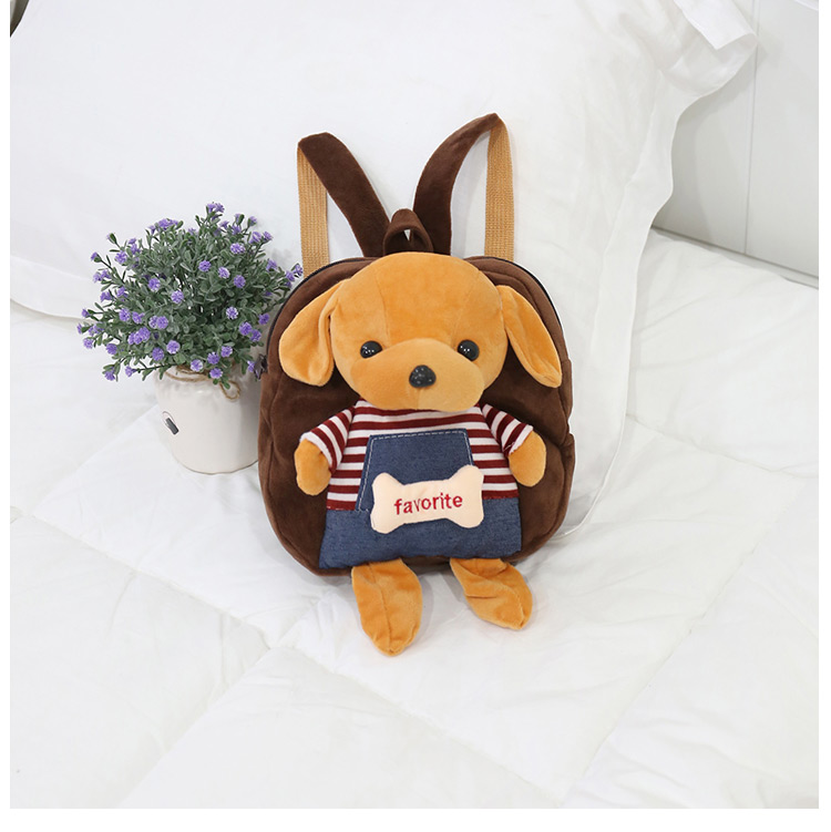 Fashion Brown Dog Shape Decorated Backpack,Backpack