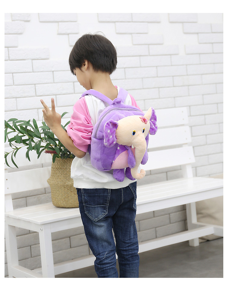 Fashion Purple Elephant Shape Decorated Backpack,Backpack