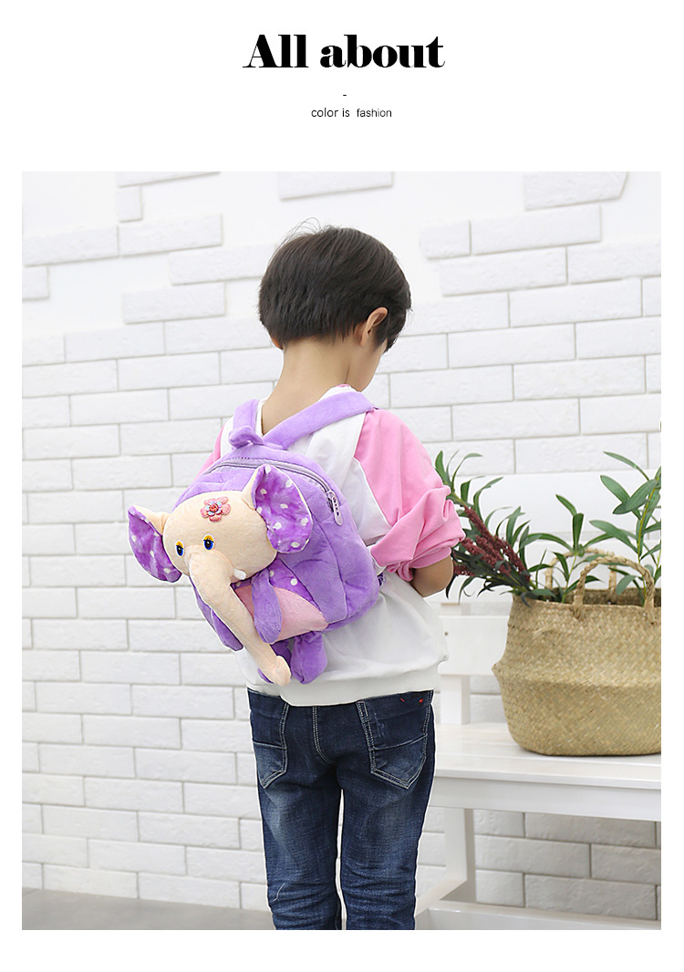 Fashion Pink Elephant Shape Decorated Backpack,Backpack