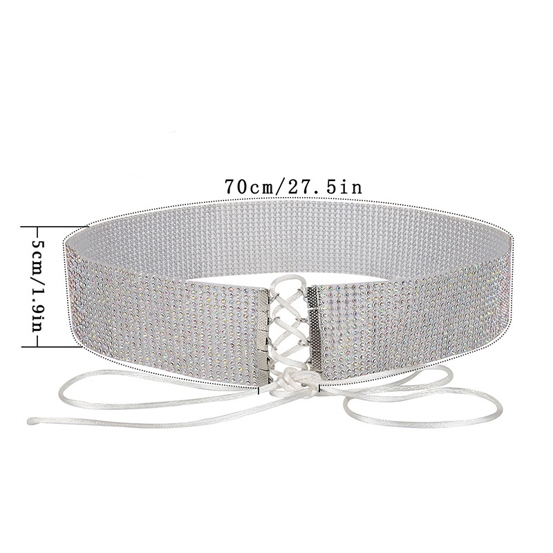 Fashion Silver Color Diamond Decorated Pure Color Waistband Belt,Body Piercing Jewelry