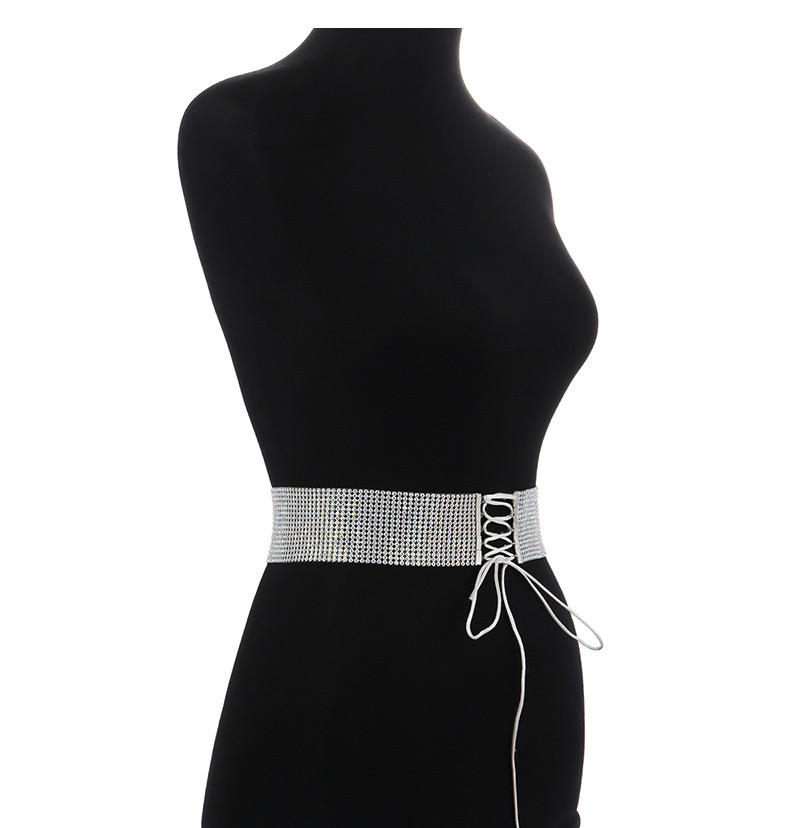 Fashion Silver Color Diamond Decorated Pure Color Waistband Belt,Body Piercing Jewelry