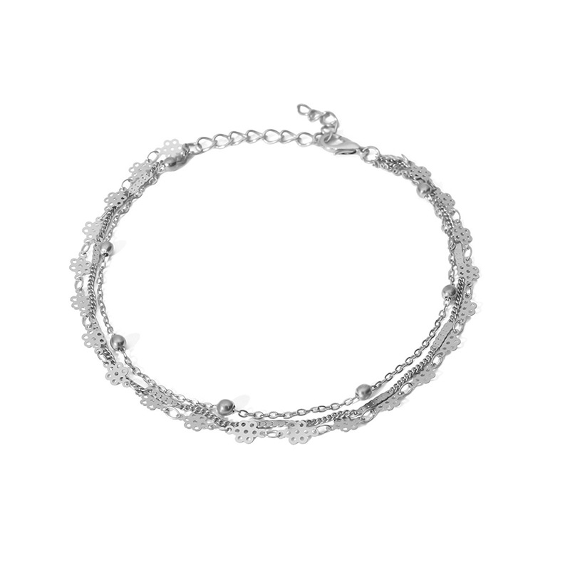 Fashion Silver Color Pure Color Decorated Multi-layer Anklet,Fashion Anklets