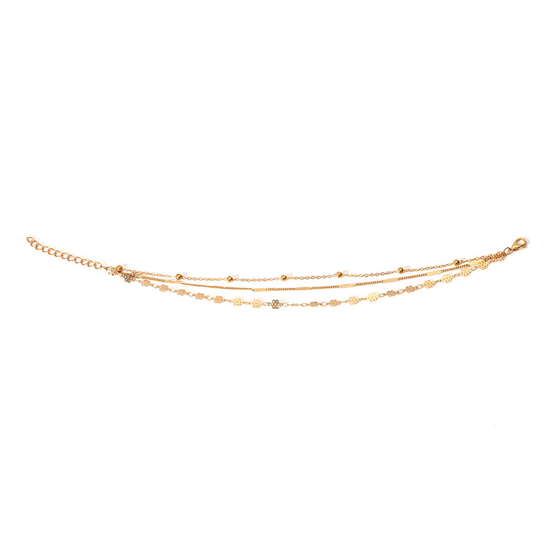 Fashion Gold Color Pure Color Decorated Multi-layer Anklet,Fashion Anklets