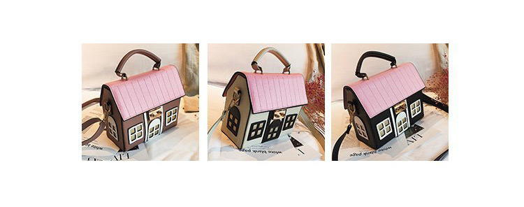 Fashion Beige House Shape Decorated Handbag,Handbags