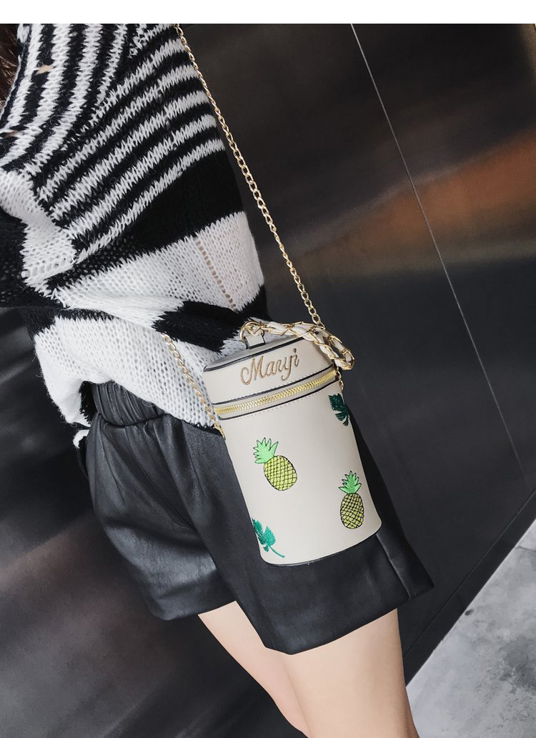 Fashion White Pineapple Pattern Decorated Shoulder Bag,Shoulder bags