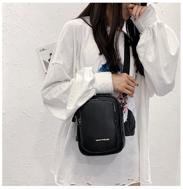 Fashion Black Letter Pattern Decorated Shoulder Bag,Shoulder bags