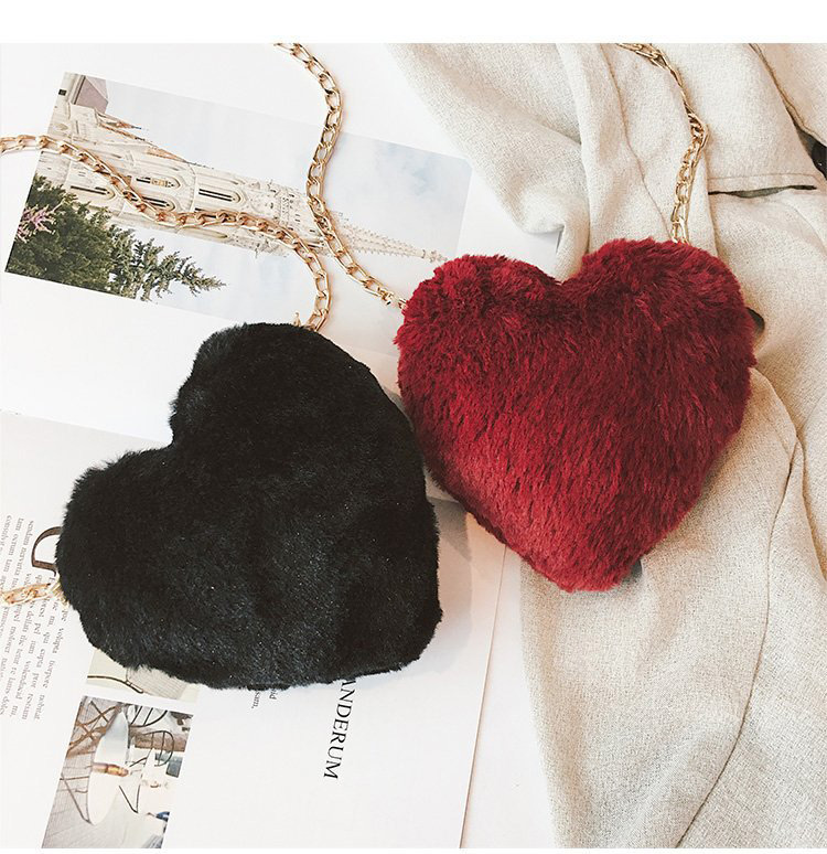 Fashion Red Heart Shape Decorated Shoulder Bag,Shoulder bags