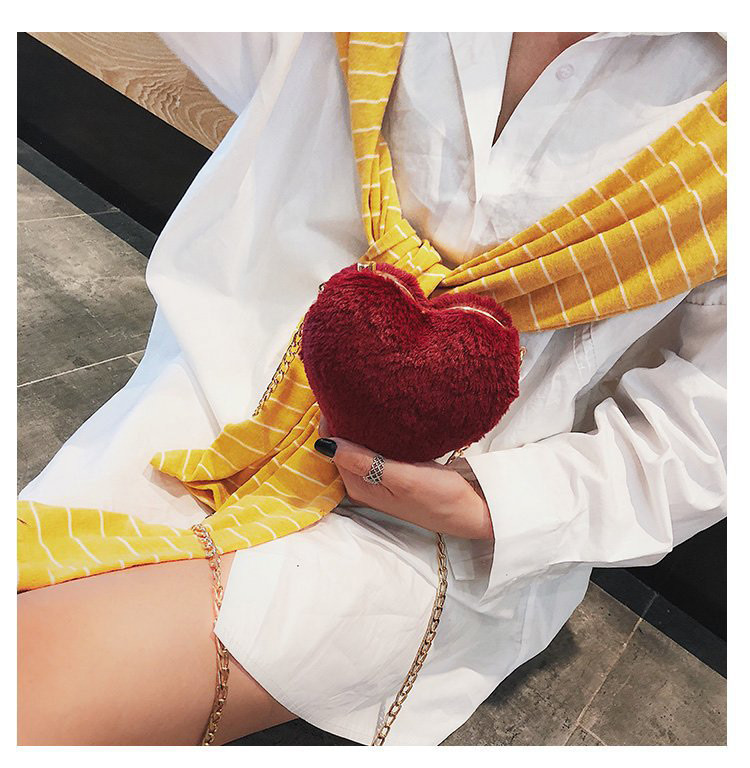 Fashion Red Heart Shape Decorated Shoulder Bag,Shoulder bags