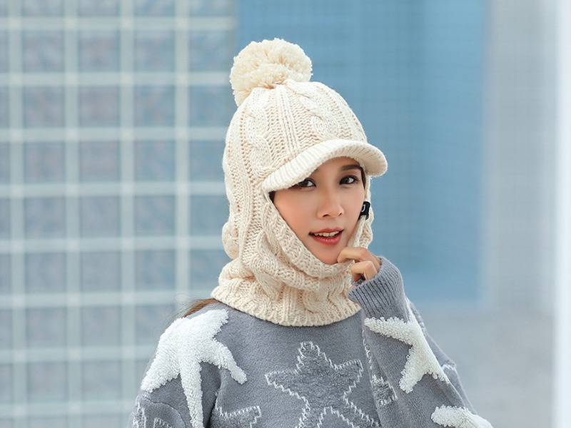 Simple Beige Pure Color Decorated Hat,Knitting Wool Hats