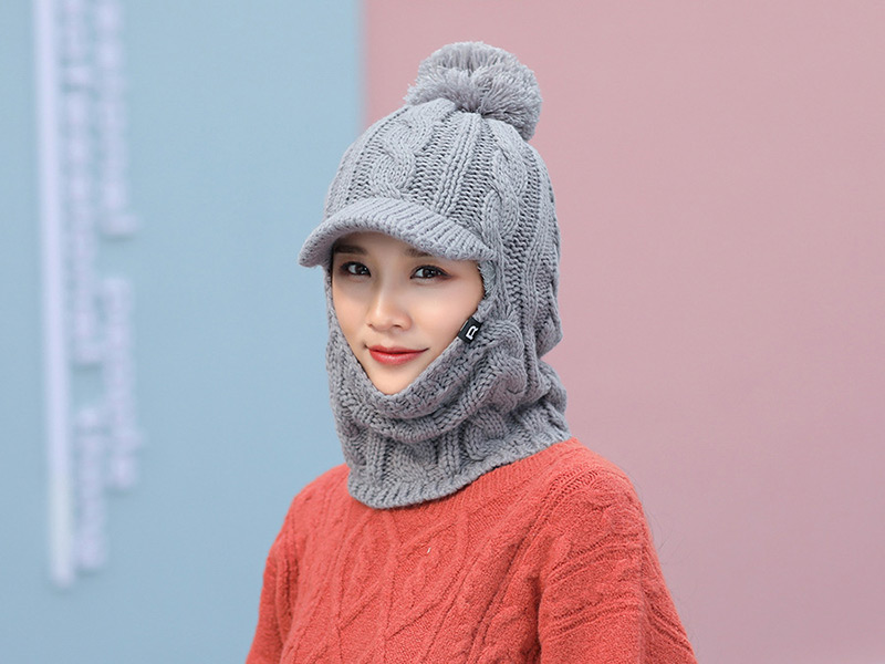 Simple Gray Pure Color Decorated Hat,Knitting Wool Hats