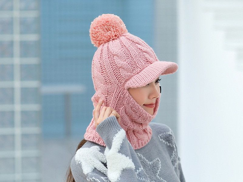Simple Pink Pure Color Decorated Hat,Knitting Wool Hats