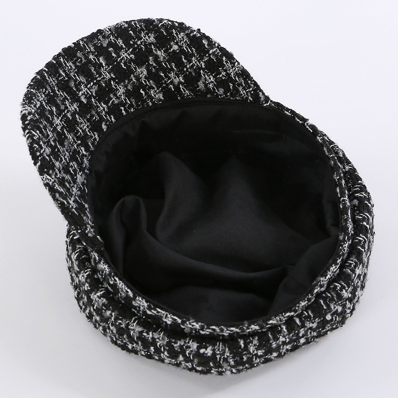 Fashion Black+white Grid Pattern Decorated Hat,Baseball Caps