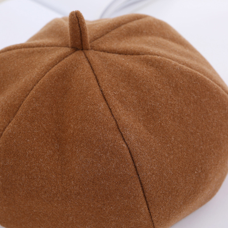 Simple Khaki Pure Color Decorated Berets,Beanies&Others