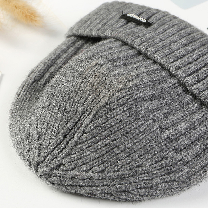 Fashion Dark Gray Pure Color Decorated Hat,Knitting Wool Hats